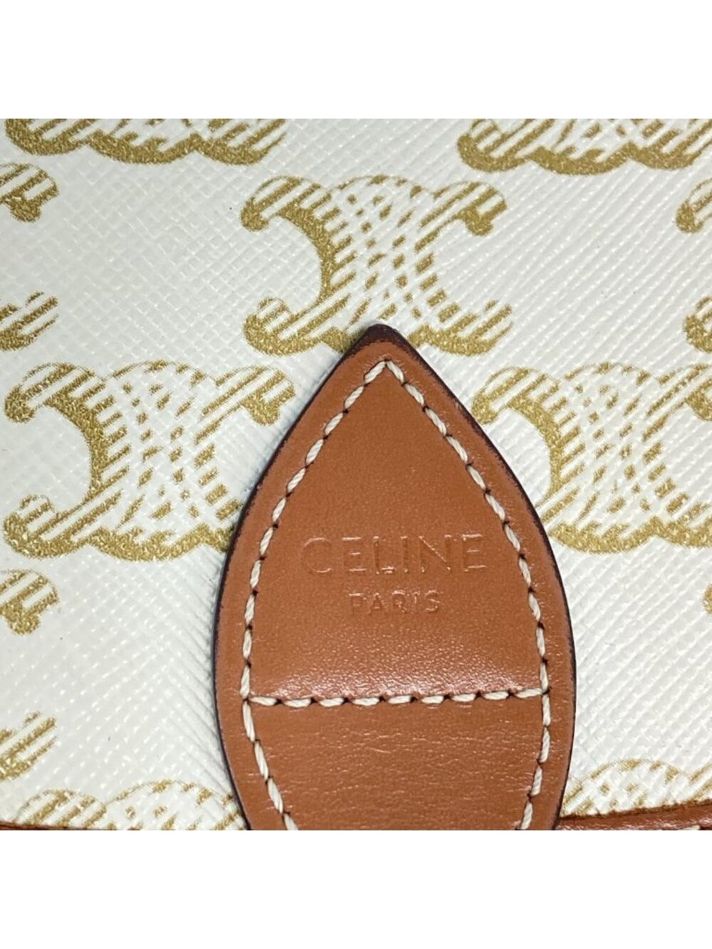 Celine Shoulder Bag Falco Midi Triomphe Canvas Ivory Beige Brown - Picture 8 of 15